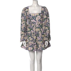 AGUA by AGUA BENDITA Purple Floral Print Mini Dress - Size Small